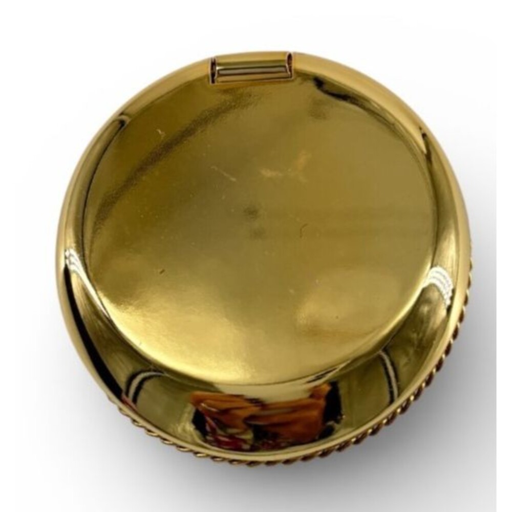 Mary Frances 2.5" Compact Black Color Beaded 3D Gold Vintage, NWOT - Picture 2 of 3